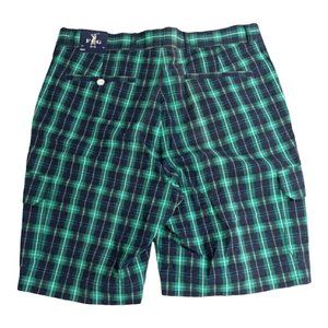 NWT Fairway & Greene Men's Blue Green Plaid Cotton Spandex Golf Shorts W34